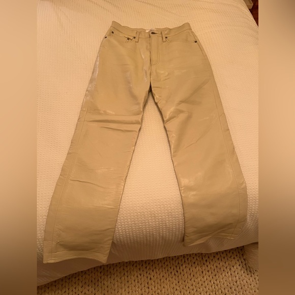 Agolde 90’s pinch waist vanilla leather pants - Picture 4 of 5